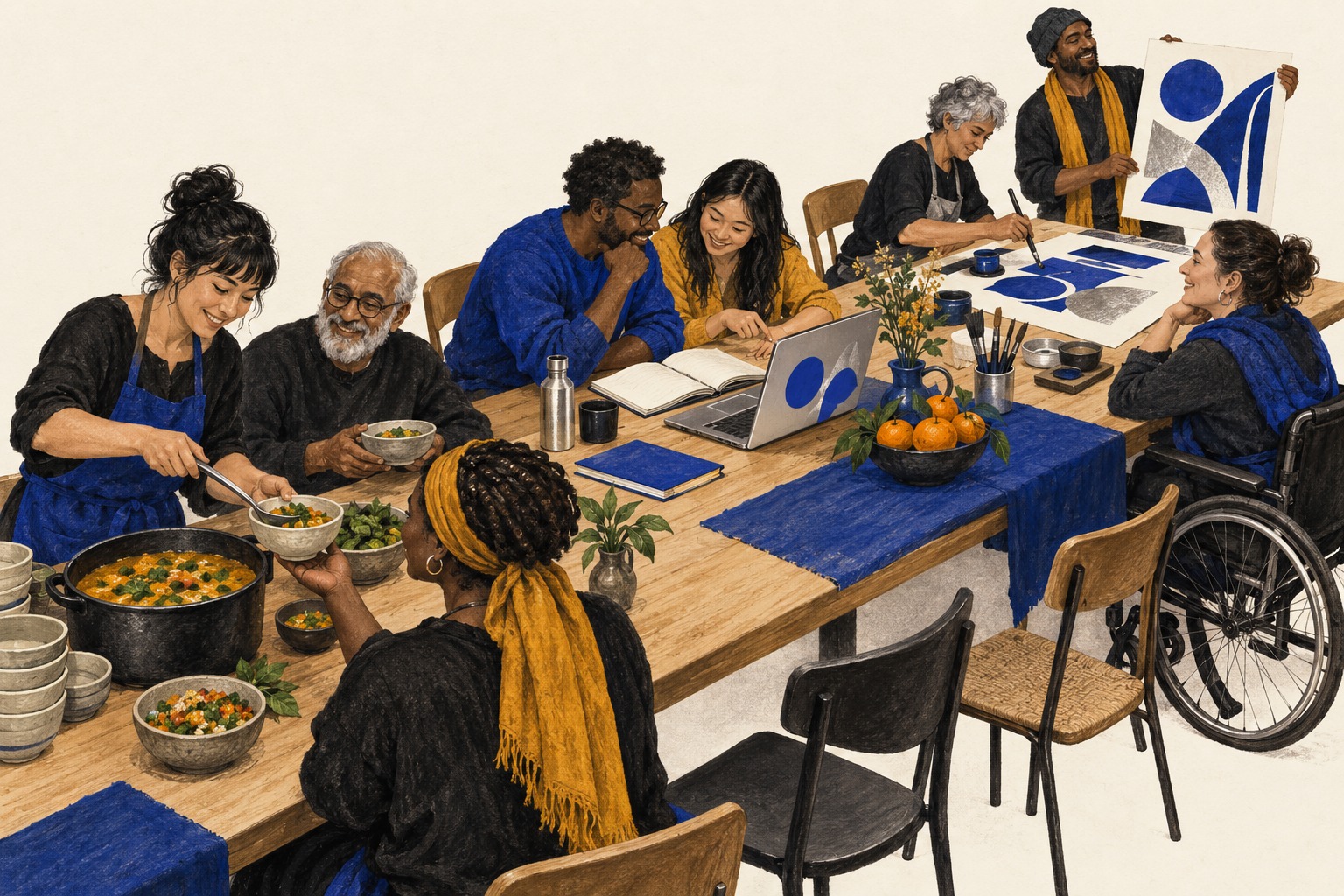 Conceptual illustration of an open community table.